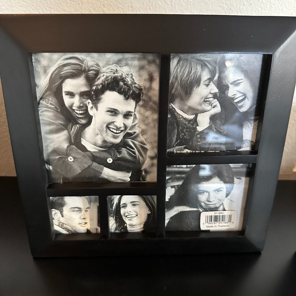 NWT Black Wood Collage Frame w/5 Openings